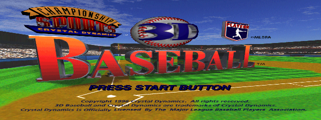 3D Baseball Title Screen